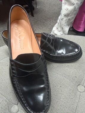 J. Crew Black Leather Women’s Penny Loafers